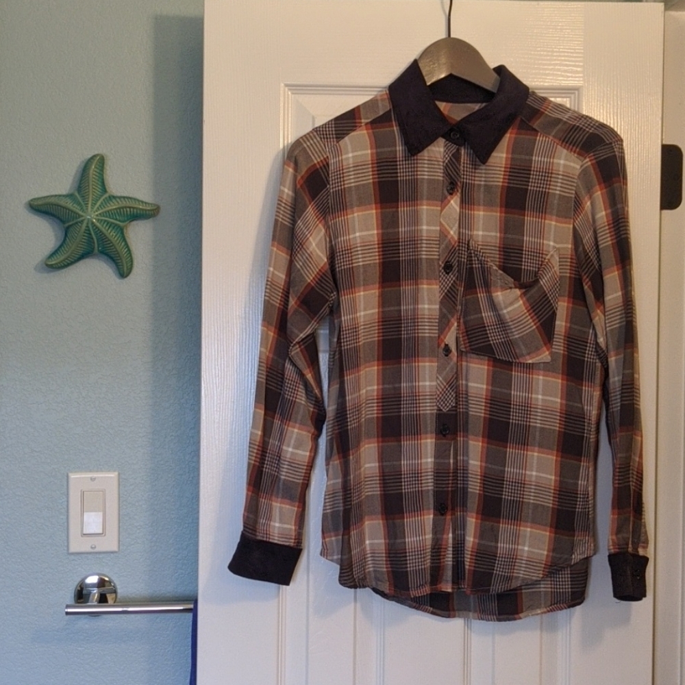 Rails plaid silk button down S